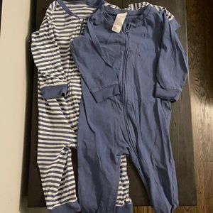 H&M Boys Blue and White Stripe Pajamas- Size 9 months